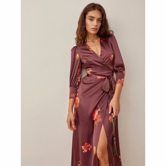 NEW Reformation Merrick Silk Dress Azusa Medium - Picture 16 of 17